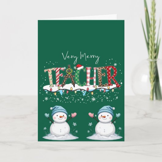 Vroegere kerstleraar kaart (Voorkant)