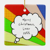 Vroegere kerstlover | Kus van de kruis van de retr Keramisch Ornament (Achterkant)