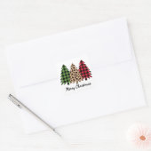 Vroegere kerstluipaard en geposte bomen vierkante sticker (Envelop)