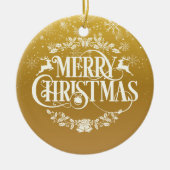 Vroegere kerstman Definitie Gold Snowflakes Keramisch Ornament (Voorkant)