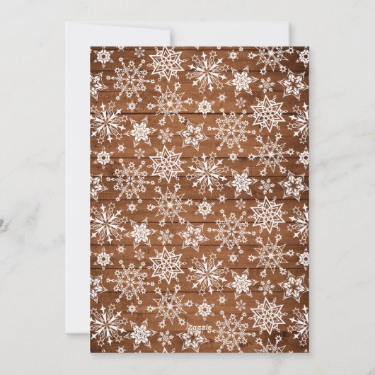 Vroegere kerstmis Moderne Rustic 3 PHOTO Greeting Feestdagenkaart (Achterkant)