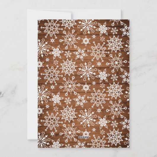 Vroegere kerstmis Moderne Rustic 3 PHOTO Greeting Feestdagenkaart (Achterkant)