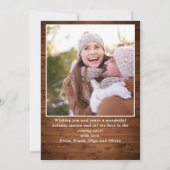 Vroegere kerstmis Moderne Rustic 4 PHOTO Greeting Feestdagenkaart (Achterkant)