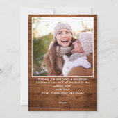 Vroegere kerstmis Moderne Rustic 4 PHOTO Greeting Feestdagenkaart (Achterkant)