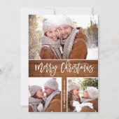Vroegere kerstmis Moderne Rustic 4 PHOTO Greeting Feestdagenkaart (Voorkant)