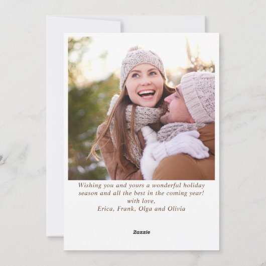 Vroegere kerstmis Moderne Rustic 4 PHOTO Greeting Feestdagenkaart (Achterkant)