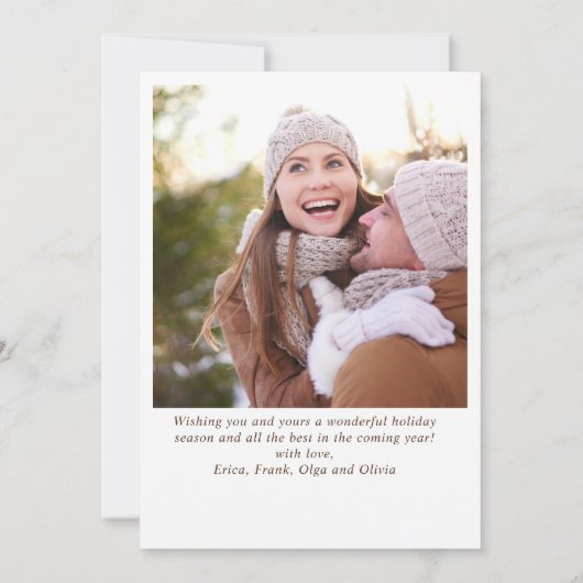 Vroegere kerstmis Moderne Rustic 4 PHOTO Greeting Feestdagenkaart (Achterkant)