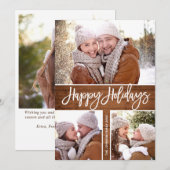Vroegere kerstmis Moderne Rustic 4 PHOTO Greeting Feestdagenkaart (Voorkant / Achterkant)