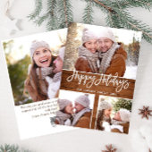 Vroegere kerstmis Moderne Rustic 4 PHOTO Greeting Feestdagenkaart