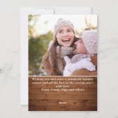 Vroegere kerstmis Moderne Rustic 4 PHOTO Greeting Feestdagenkaart (Achterkant)