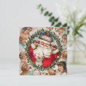 Vroegere kerstmis/Prettige feestdagen Kat-briefkaa (Staand voorkant)