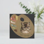 Vroegere kerstmis/Prettige feestdagen Kat-briefkaa Feestdagenkaart (Staand voorkant)