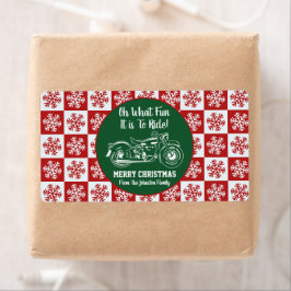 Vroegere kerstmotor Cadeaubont Label Snowflake