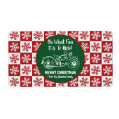 Vroegere kerstmotor Cadeaubont Label Snowflake (Voorkant)