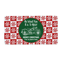 Vroegere kerstmotor Cadeaubont Label Snowflake