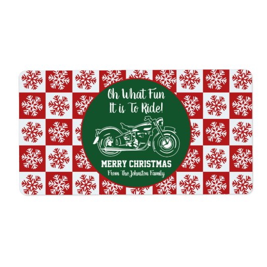 Vroegere kerstmotor Cadeaubont Label Snowflake (Voorkant)