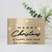 Vroegere kerstnaam Foto: Grijze lichten Gold Kaart (Staand voorkant)