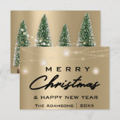 Vroegere kerstnaam Foto: Grijze lichten Gold Kaart (Voorkant / Achterkant)