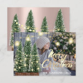 Vroegere kerstnaam Fotobomen Rozen lampjes Kaart (Voorkant / Achterkant)