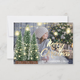 Vroegere kerstnaam Fotobomen Rozen lampjes Kaart