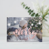 Vroegere kerstnaam Fotobomen Rozen lampjes Kaart (Staand voorkant)