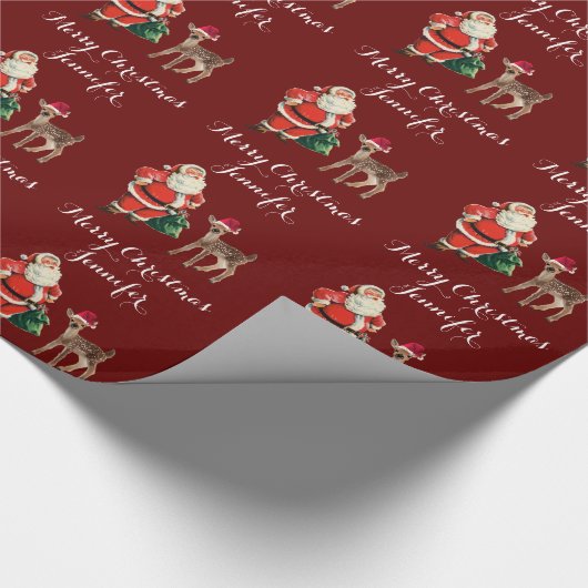 Vroegere kerstnaam Kerstman en rendiernaam Cadeaupapier (Hoek)