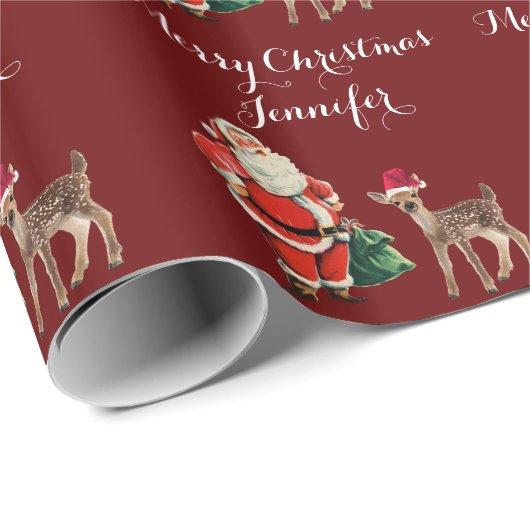 Vroegere kerstnaam Kerstman en rendiernaam Cadeaupapier (Rol Hoek)