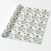 Vroegere kerstnaam met Santa Hat Candy Canes Holly Cadeaupapier (Uitgerold)