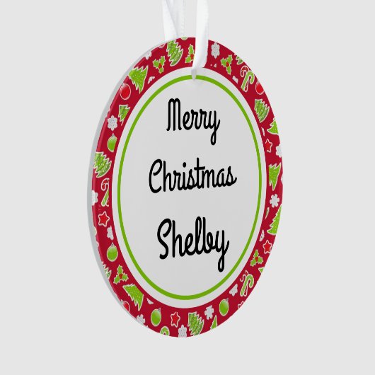 Vroegere kerstnaam Omkeerbare Retro Ornament (voorkant)