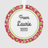 Vroegere kerstnaam Omkeerbare Retro Ornament (achterkant)