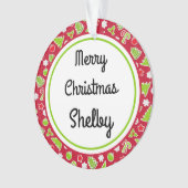 Vroegere kerstnaam Omkeerbare Retro Ornament (voorkant)