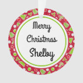 Vroegere kerstnaam Omkeerbare Retro Ornament (voorkant)