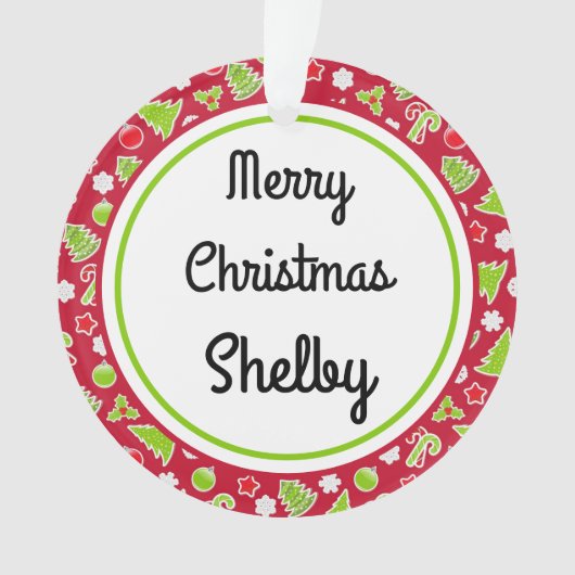 Vroegere kerstnaam Omkeerbare Retro Ornament (voorkant)