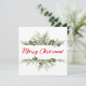 Vroegere kerstomlijsting Winter Wheath Greeting Bedankkaart (Staand voorkant)