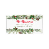 Vroegere kerstomlijsting Winter Wheath Greeting Etiket (Voorkant)