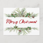 Vroegere kerstomlijsting Winter Wheath Greeting Feestdagenkaart (Voorkant)