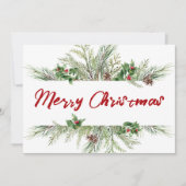 Vroegere kerstomlijsting Winter Wheath Greeting Feestdagenkaart (Voorkant)