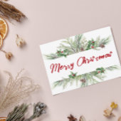 Vroegere kerstomlijsting Winter Wheath Greeting Feestdagenkaart