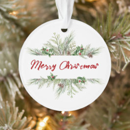 Vroegere kerstomlijsting Winter Wheath Greeting Ornament