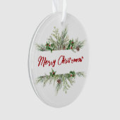 Vroegere kerstomlijsting Winter Wheath Greeting Ornament (voorkant)