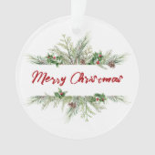 Vroegere kerstomlijsting Winter Wheath Greeting Ornament (voorkant)