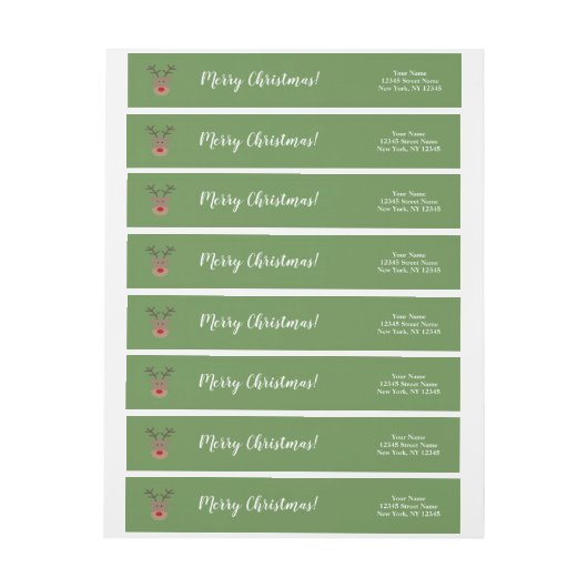 Vroegere kerstomloop rond terugzendadreslabels (Vel)