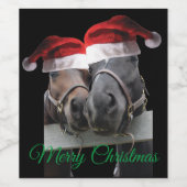 Vroegere kerstpaarden wijn etiket (Enkel label)