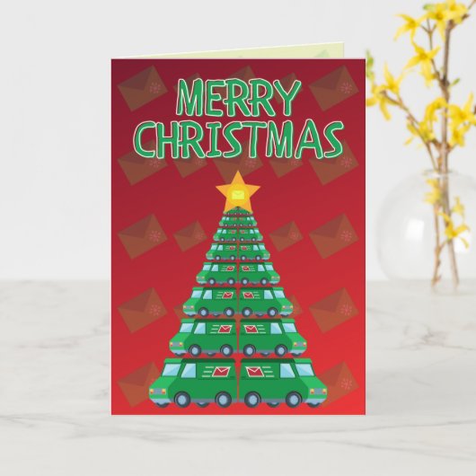 Vroegere kerstpost/postdrager kaart (Gele Bloem)