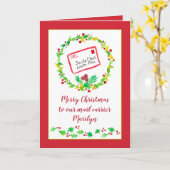 Vroegere kerstposttransporteur - Aangepaste naam Kaart (Gele Bloem)