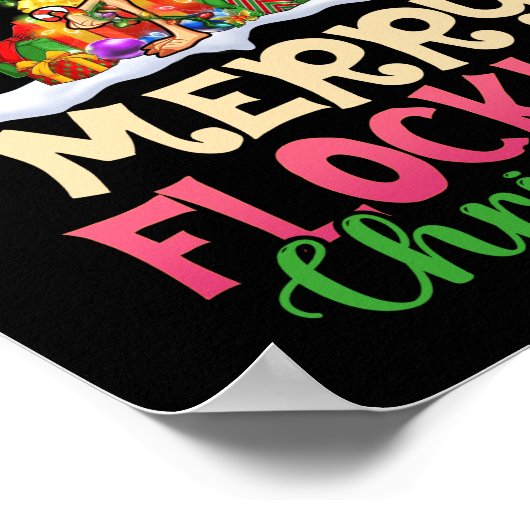 Vroegere kerstrendierSanta Flamingo Poster (Hoek)