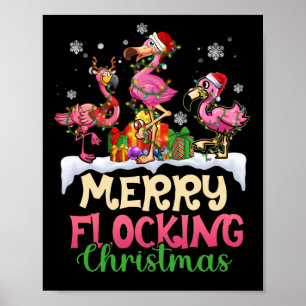 Vroegere kerstrendierSanta Flamingo Poster