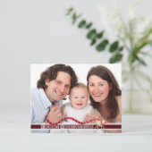 Vroegere kerstrendiertekst en bloktekst met foto feestdagenkaart (Staand voorkant)