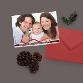 Vroegere kerstrendiertekst en bloktekst met foto feestdagenkaart