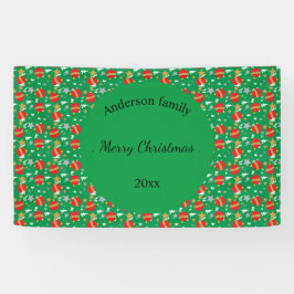 Vroegere kerstretro naam en plaats van datum spandoek